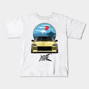 nissan 400z lowered stanced black yellow Kids T-Shirt